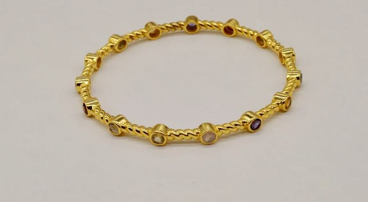 Traditional Navaratna Stone Bangles Jewellery For Occasional Wear